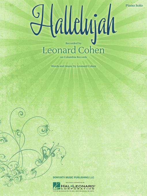 Title details for Hallelujah--Piano Solo by Leonard Cohen - Available